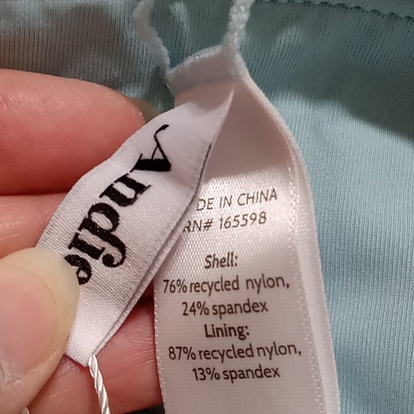 Andie The Skirt Glossy Eco Nylon Cabana Blue Medium NWT - Picture 7 of 8